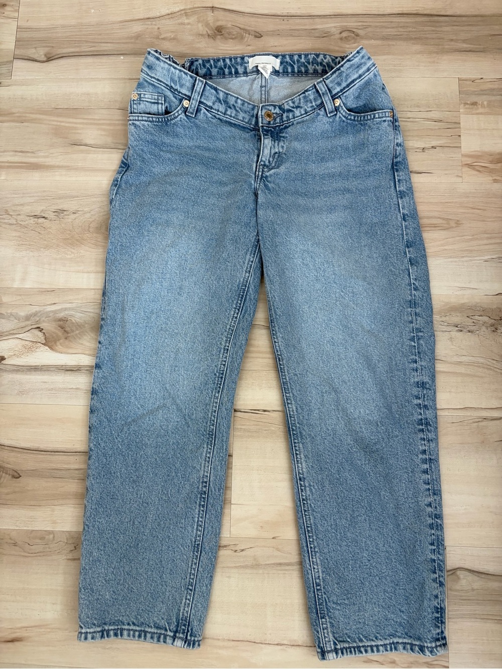 H&M Mama Maternity Medium Wash Straight Leg Jeans - Light Blue
